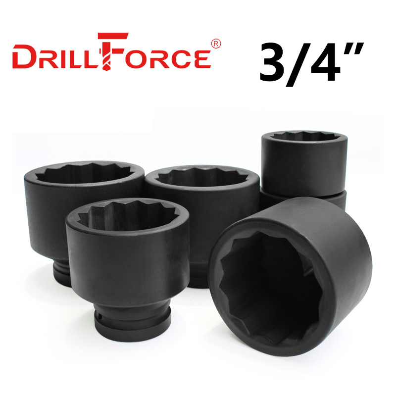 Pneumatic Impact Wrench - Drillforce 17-50 ミリメートルインパクト空気圧ソケットドライバートルクスヘッド 12 ポイント 3/4