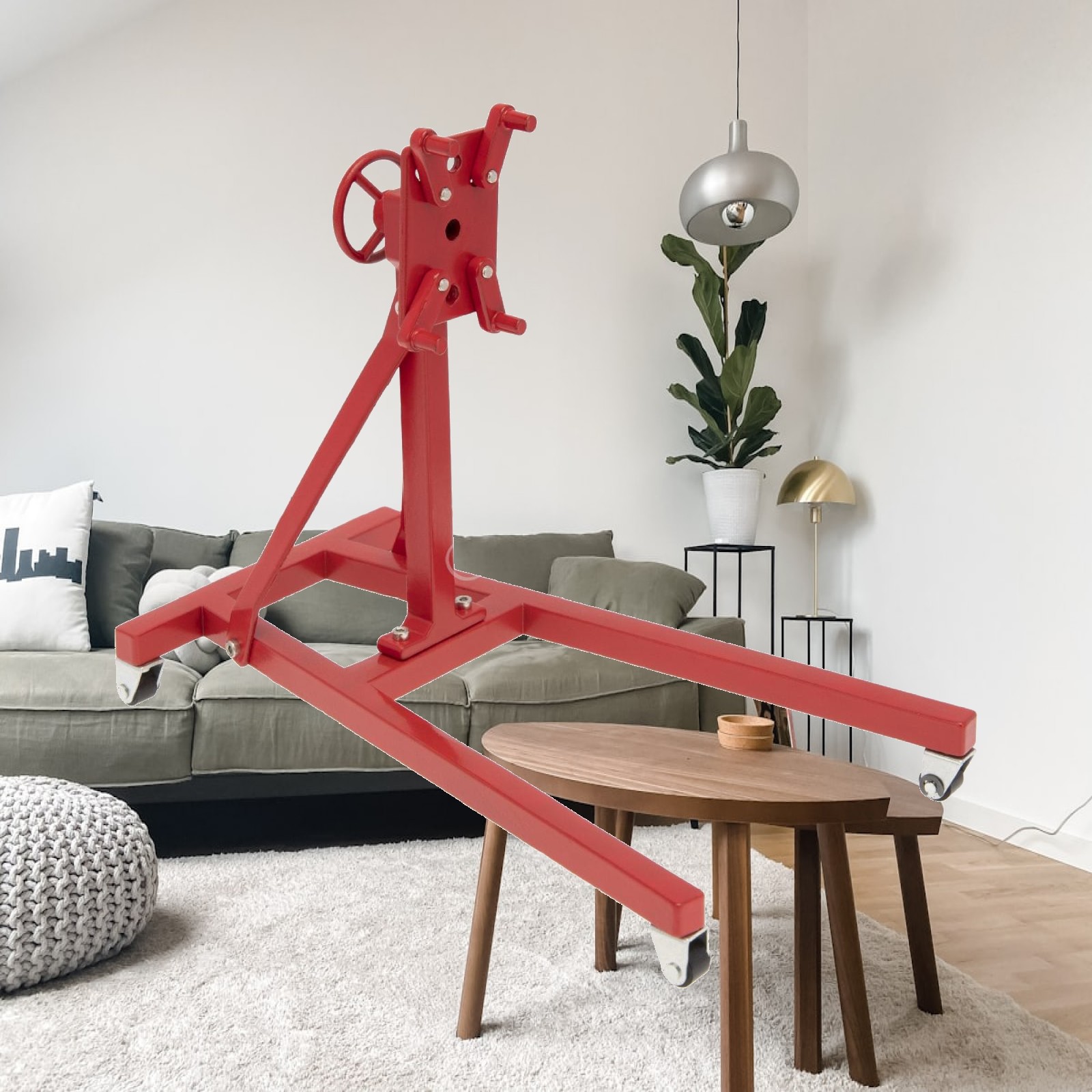 Engine Hoist Crane - エンジンクレーン チェーン付き金属製モデルクレーン ホビーヤー向けのリアルなホイストスタンド