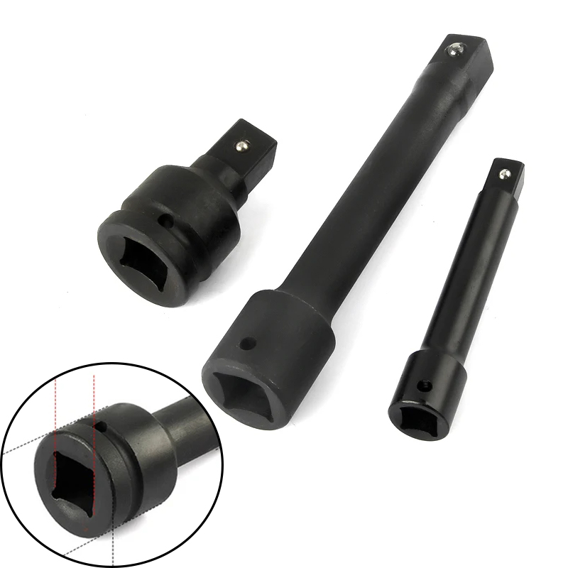 Pneumatic Impact Wrench - 1Pc ヘビーデューティロングエクステンションバーラチェットレンチインパクトソケットエクステンダー空気圧ツール 1/2 3/4 1 インチ