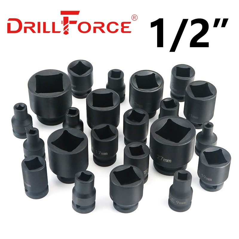 Pneumatic Impact Wrench - Drillforce 5-30 ミリメートルインパクトレンチソケットスクエアドライバーヘッド 1/2 