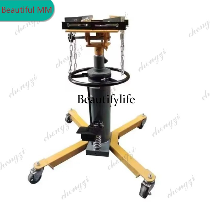 Auto Repair Shop For Transmissions - M138 0.6トン油圧伸縮式トランスミッションジャッキ、フットペダル付き高揚程ギアボックスブラケット、自動車修理工場用ホイスト