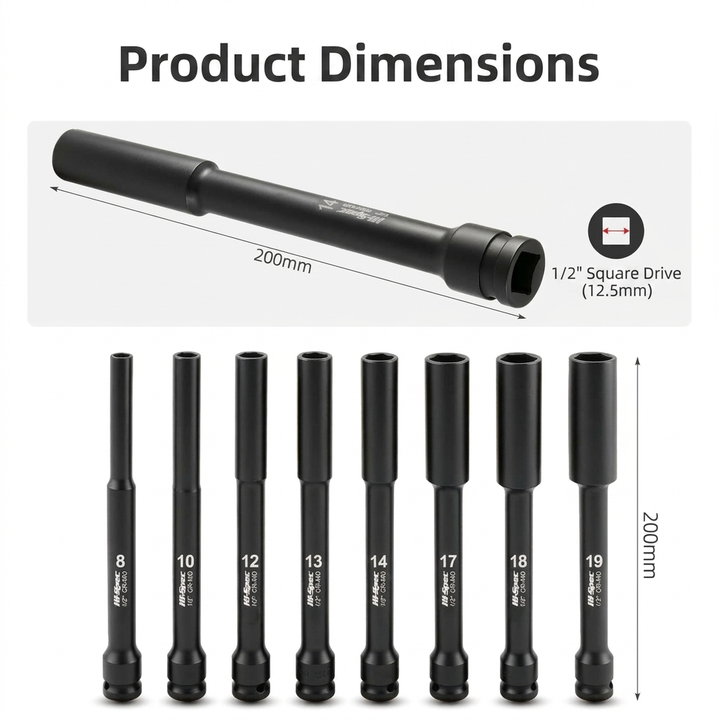1/2インチドライブ超ロングインパクトソケット200mm C - Pneumatic Impact Wrench のレビューと価格
