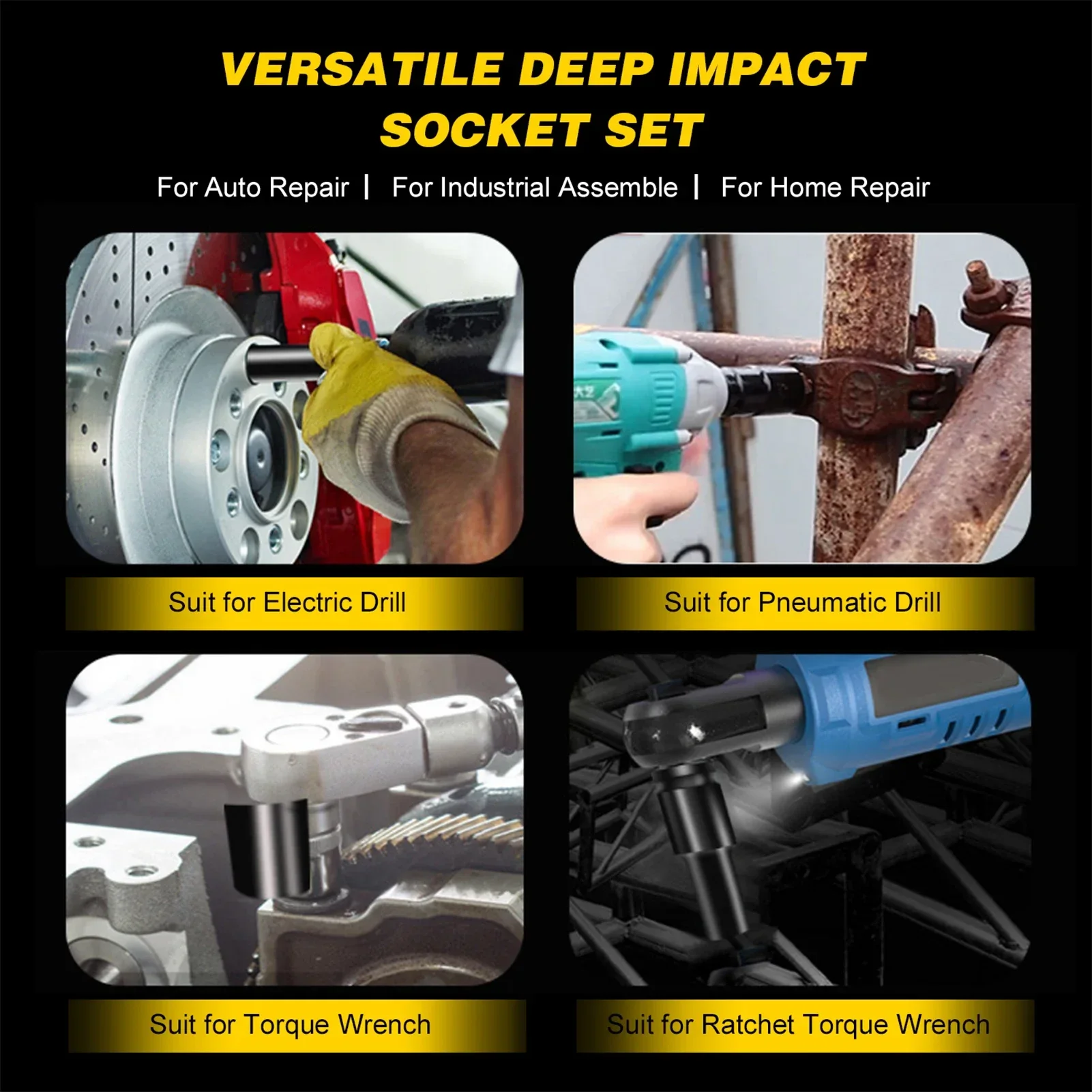 10個入り 1/2インチ ドライブ ディープインパクトソケッ - Pneumatic Impact Wrench のレビューと価格