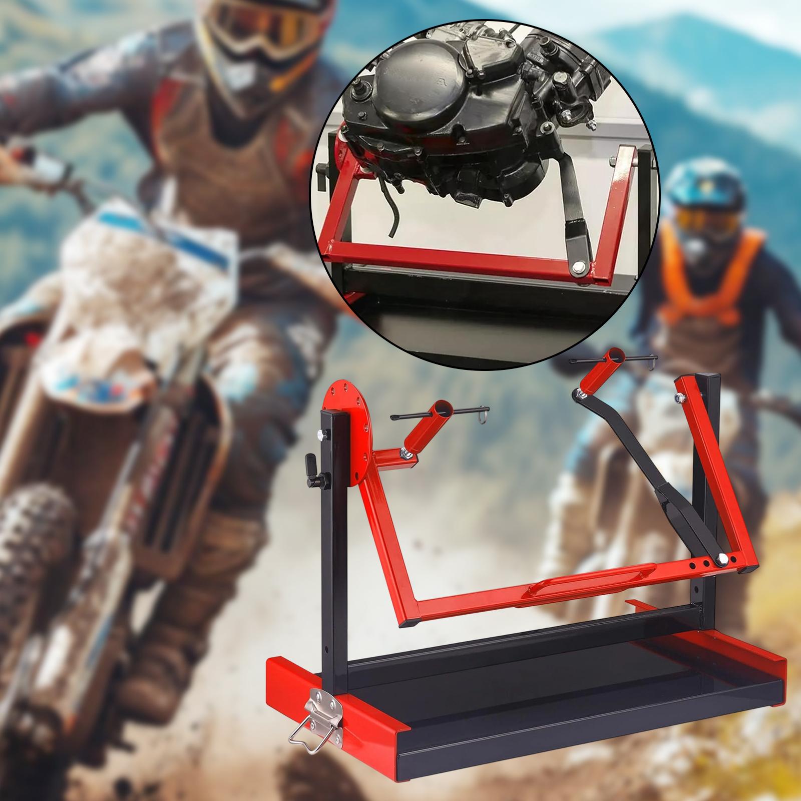オートバイエンジンスタンド赤黒頑丈な回転可能なデザインバイク - Engine Stand Heavy Duty のレビューと価格