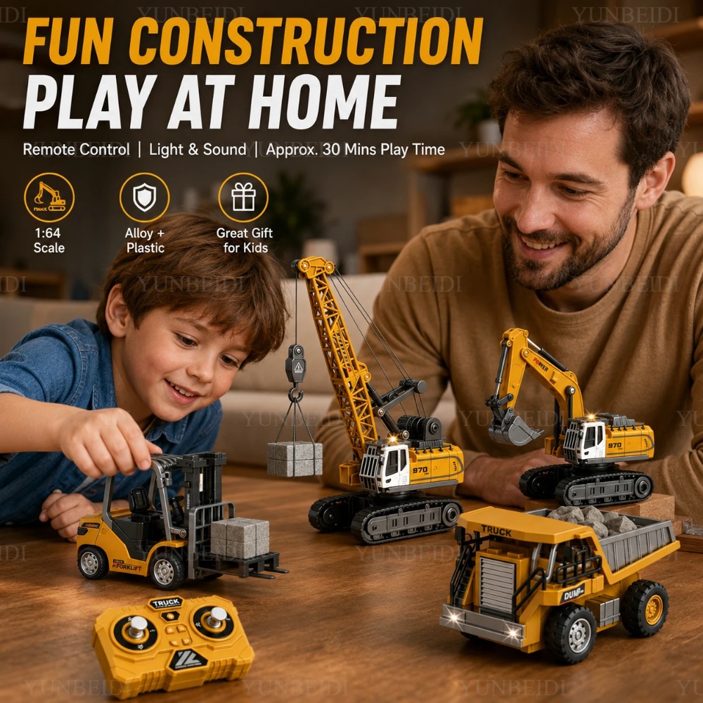 リモコンミニ合金車 1:64 フォークリフト クレーン 掘削 - Engine Hoist Crane のレビューと価格
