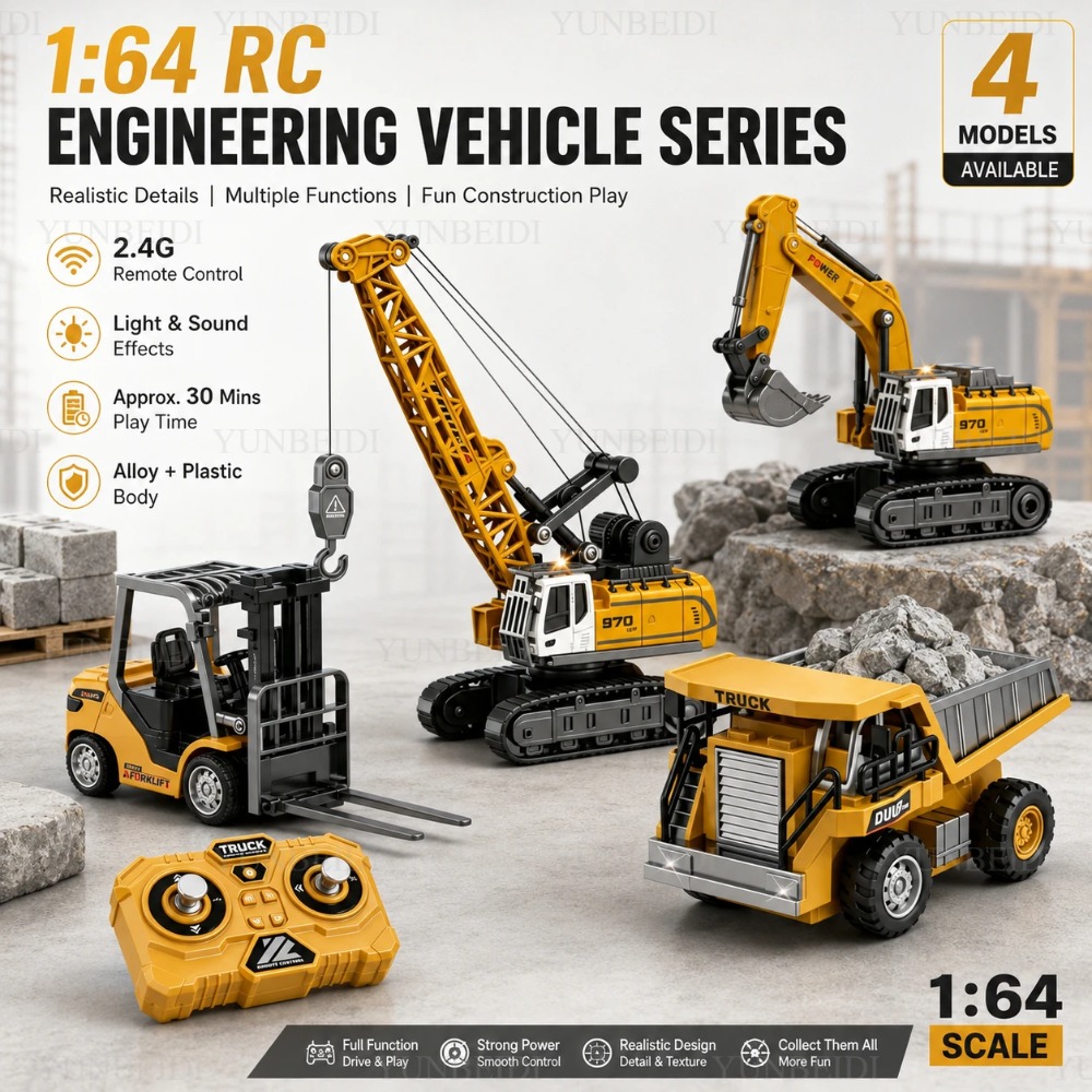 リモコンミニ合金車 1:64 フォークリフト クレーン 掘削 - Engine Hoist Crane のレビューと価格